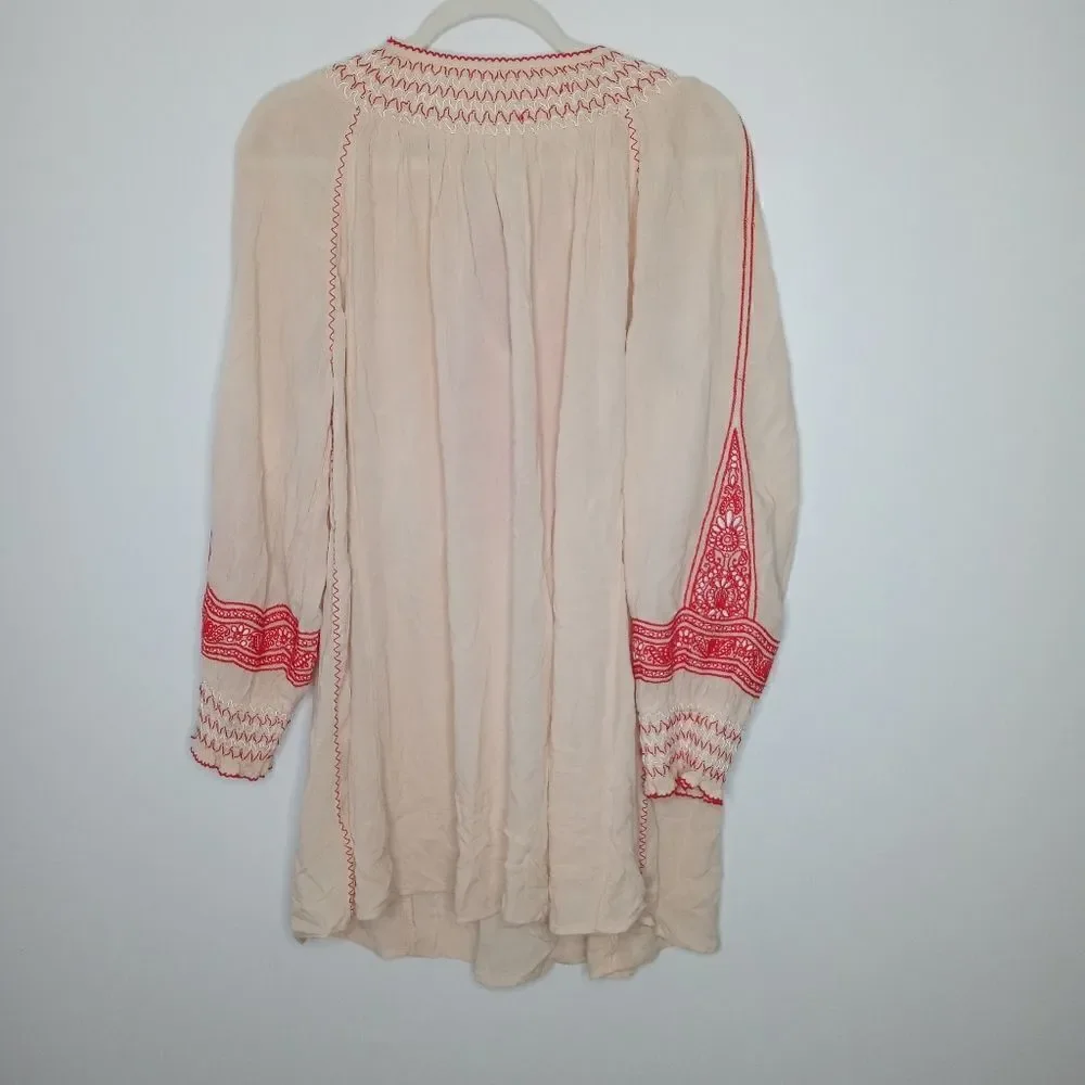 Free People Wind Willow Embroidered Mini Dress